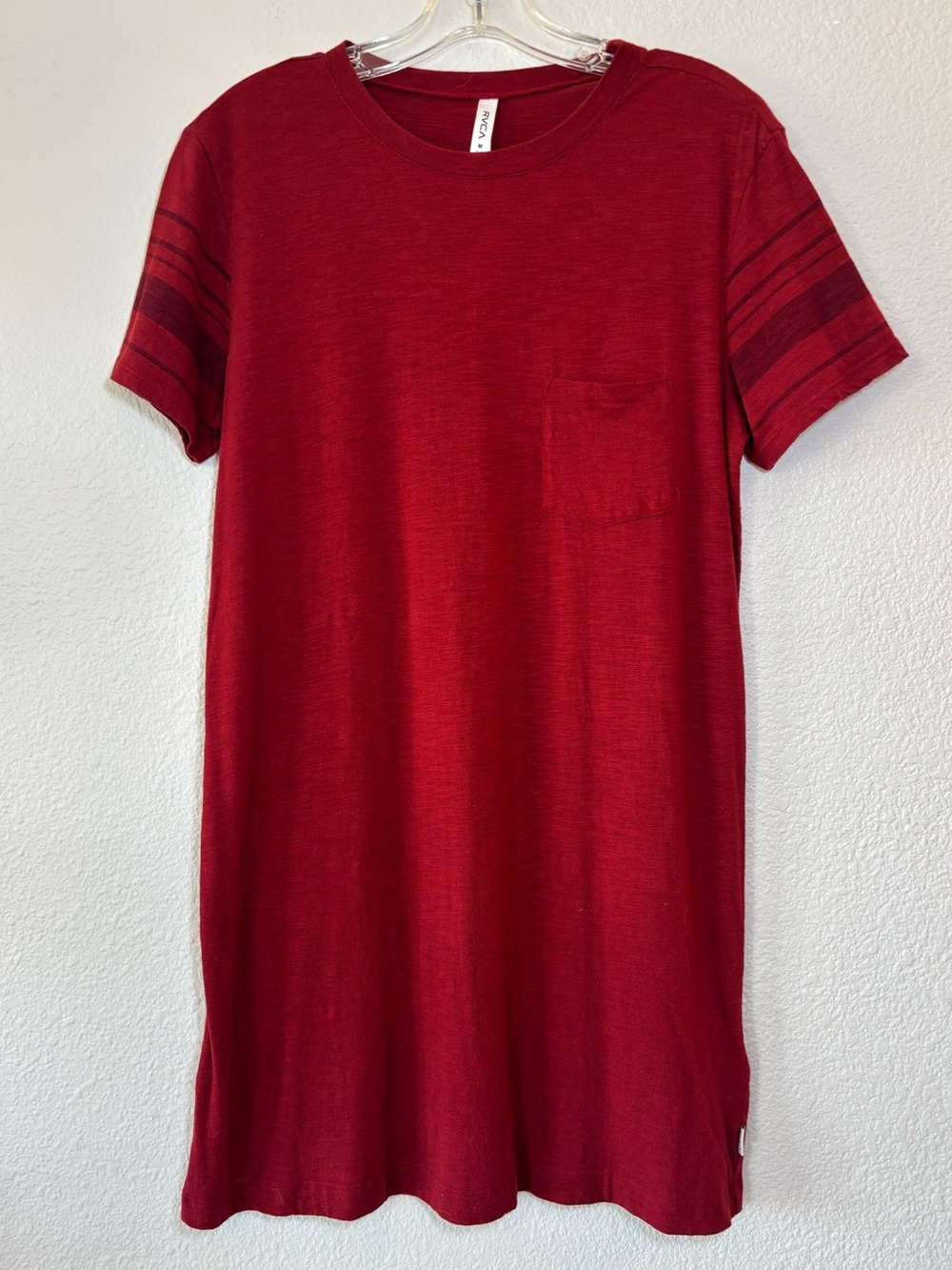 RVCA Women's Red T-shirt Mini Dress Size Medium Cotton Blend Summer Casual